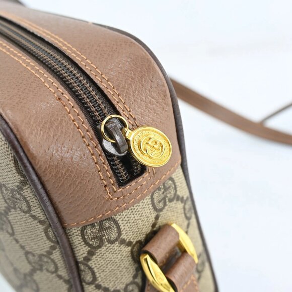 Authentic GUCCI GG Sherry PVC Leather Brown Shoulder Bag bsj630-121025 - Picture 9 of 16